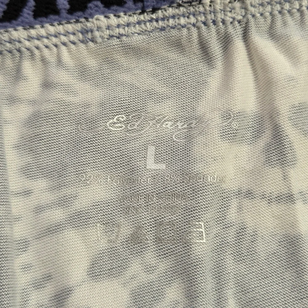 Ed Hardy Mens Boxer Briefs Large Black‎ White Tie Dye Skull Waistband Underwear